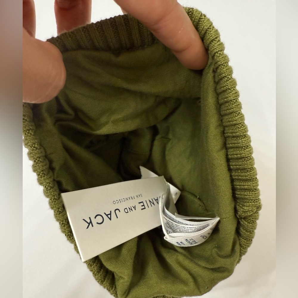 *** SOLD*** Janie and Jack Horse Green and Cream Pom Beanie - Picture 5 of 5